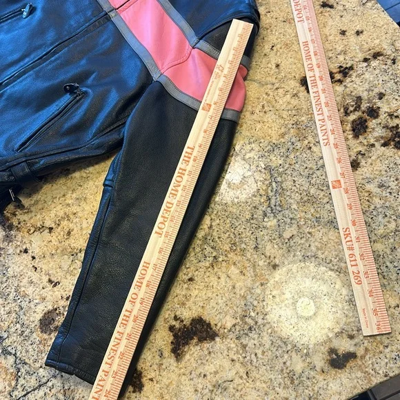 Vintage Hot Leathers Pink and Black Moto Jacket